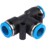 Festo QST Series Tee Tube-to-Tube Adaptor Push In 10 mm, Push In 10 mm to Push In 10 mm, Tube-to-Tube Connection Style,