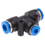 Festo QST Series Tee Tube-to-Tube Adaptor Push In 4 mm, Push In 6 mm to Push In 6 mm, Tube-to-Tube Connection Style,