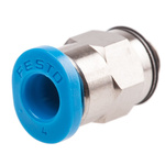 Festo QS Series Straight Threaded Adaptor, M5 Male to Push In 4 mm, Threaded-to-Tube Connection Style, 153304