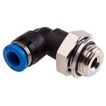 Festo QS Series Elbow Threaded Adaptor, G 1/4 Male to Push In 6 mm, Threaded-to-Tube Connection Style, 186118