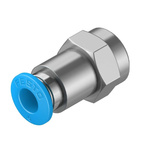 Festo QS Series Straight Threaded Adaptor, G 1/8 Female to Push In 6 mm, Threaded-to-Tube Connection Style, 153023