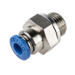 Festo QS Series Straight Threaded Adaptor, G 1/8 Male to Push In 4 mm, Threaded-to-Tube Connection Style, 186095