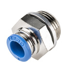 Festo QS Series Straight Threaded Adaptor, G 3/8 Male to Push In 8 mm, Threaded-to-Tube Connection Style, 186100