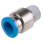 Festo QS Series Straight Threaded Adaptor, R 1/4 Male to Push In 10 mm, Threaded-to-Tube Connection Style, 153018