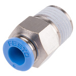Festo QS Series Straight Threaded Adaptor, R 1/4 Male to Push In 6 mm, Threaded-to-Tube Connection Style, 153003