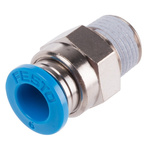 Festo QS Series Straight Threaded Adaptor, R 1/8 Male to Push In 6 mm, Threaded-to-Tube Connection Style, 153002