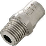 Legris LF3800 Series Straight Threaded Adaptor, R 1/4 Male to Push In 12 mm, Threaded-to-Tube Connection Style