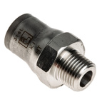 Legris LF3800 Series Straight Threaded Adaptor, R 1/8 Male to Push In 8 mm, Threaded-to-Tube Connection Style