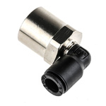 Legris LF3000 Series Elbow Threaded Adaptor, G 1/4 Female to Push In 6 mm, Threaded-to-Tube Connection Style