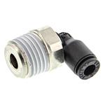 Legris LF3000 Series Elbow Threaded Adaptor, R 1/4 Male to Push In 4 mm, Threaded-to-Tube Connection Style