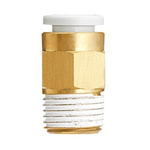 SMC KQ2 Series Male Connector, NPT 1/8 to Push In 5/32 in, Threaded-to-Tube Connection Style