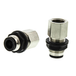 Legris LF3000 Series Bulkhead Threaded-to-Tube Adaptor, G 1/4 Female to Push In 8 mm, Threaded-to-Tube Connection Style
