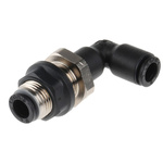 Legris LF3000 Series Bulkhead Tube-to-Tube Adaptor, Push In 6 mm to Push In 6 mm, Tube-to-Tube Connection Style