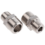 Legris LF3000 Series Straight Threaded Adaptor, R 1/4 Male to R 3/8 Male, Threaded Connection Style