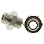 Legris LF3000 Series Straight Threaded Adaptor, G 1/8 Male to G 1/8 Male, Threaded Connection Style