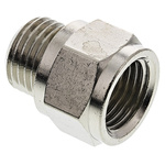 Legris LF3000 Series Straight Threaded Adaptor, G 1/4 Male to G 1/4 Female, Threaded Connection Style