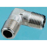 Legris 0914 Series Elbow Threaded Adaptor, R 1/2 Male to R 1/2 Male, Threaded Connection Style