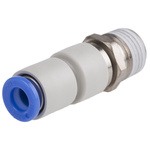 SMC KS Series Straight Threaded Adaptor, R 1/4 Male to Push In 6 mm, Threaded-to-Tube Connection Style
