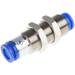 SMC KC Series Bulkhead Tube-to-Tube Adaptor, Push In 8 mm to Push In 8 mm, Tube-to-Tube Connection Style