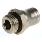 Legris LF3600 Series Straight Threaded Adaptor, G 1/4 Male to Push In 8 mm, Threaded-to-Tube Connection Style