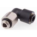 Legris LF3000 Series Elbow Threaded Adaptor, G 1/8 Male to Push In 6 mm, Threaded-to-Tube Connection Style