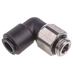 Legris LF3000 Series Elbow Threaded Adaptor, G 1/4 Male to Push In 8 mm, Threaded-to-Tube Connection Style