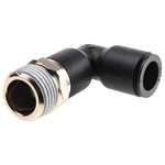Legris LF3000 Series Elbow Threaded Adaptor, R 1/2 Male to Push In 12 mm, Threaded-to-Tube Connection Style