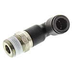 Legris LF3000 Series Elbow Threaded Adaptor, R 3/8 Male to Push In 10 mm, Threaded-to-Tube Connection Style