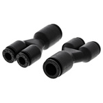 Legris LF3000 Series Y Tube-to-Tube Adaptor, Push In 4 mm to Push In 4 mm, Tube-to-Tube Connection Style