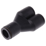 Legris LF3000 Series Y Tube-to-Tube Adaptor, Push In 12 mm to Push In 12 mm, Tube-to-Tube Connection Style