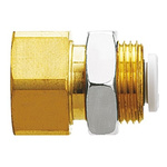 SMC KQ2 Series Bulkhead Threaded-to-Tube Adaptor, Rc 1/4 Female to Push In 8 mm, Threaded-to-Tube Connection Style