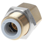 SMC KQ2 Series Bulkhead Threaded-to-Tube Adaptor, Rc 1/2 Female to Push In 12 mm, Threaded-to-Tube Connection Style