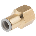 SMC KQ2 Series Straight Threaded Adaptor, Rc 1/4 Female to Push In 8 mm, Threaded-to-Tube Connection Style