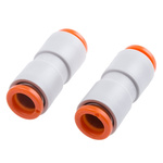 SMC KQ2 Series Straight Tube-to-Tube Adaptor, Push In 1/4 in to Push In 1/4 in, Tube-to-Tube Connection Style