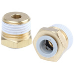 SMC KQ2 Series Straight Threaded Adaptor, R 1/2 Male to Push In 10 mm, Threaded-to-Tube Connection Style