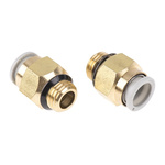 SMC KQ2 Series Straight Threaded Adaptor, Uni 1/4 Male to Push In 10 mm, Threaded-to-Tube Connection Style