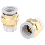 SMC KQ2 Series Bulkhead Threaded-to-Tube Adaptor, Push In 16 mm to Push In 16 mm, Threaded-to-Tube Connection Style