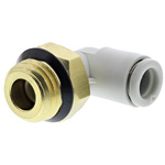 SMC KQ2 Series Elbow Threaded Adaptor, Uni 1/4 Male to Push In 6 mm, Threaded-to-Tube Connection Style