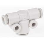 SMC KQ2 Series Tee Tube-to-Tube Adaptor Push In 8 mm, Push In 6 mm to Push In 6 mm, Tube-to-Tube Connection Style