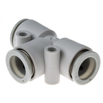 SMC KQ2 Series Tee Tube-to-Tube Adaptor Push In 12 mm, Push In 12 mm to Push In 12 mm, Tube-to-Tube Connection Style