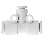 SMC KQ2 Series Tee Tube-to-Tube Adaptor Push In 10 mm, Push In 12 mm to Push In 12 mm, Tube-to-Tube Connection Style