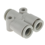 SMC KQ2 Series Y Tube-to-Tube Adaptor, Push In 8 mm to Push In 8 mm, Tube-to-Tube Connection Style