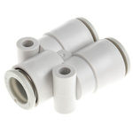 SMC KQ2 Series Y Tube-to-Tube Adaptor, Push In 10 mm to Push In 10 mm, Tube-to-Tube Connection Style