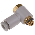 SMC KQ2 Series Elbow Threaded Adaptor, M5 Male to Push In 4 mm, Threaded-to-Tube Connection Style