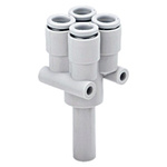 SMC KQ2 Series Double Y Tube-to-Tube Adaptor Push In 8 mm, Push In 6 mm to Push In 6 mm, Tube-to-Tube Connection Style