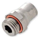 Legris LF3600 Series Straight Threaded Adaptor, G 1/8 Male to Push In 6 mm, Threaded-to-Tube Connection Style