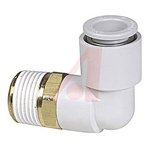 SMC KQ2 Series Elbow Threaded Adaptor, R 1/4 Male to Push In 8 mm, Threaded-to-Tube Connection Style