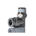 SMC KQB2 Series Elbow Threaded Adaptor, NPT 1/8 Male to Push In 1/4 in, Threaded-to-Tube Connection Style