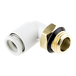 SMC KQ2 Series Elbow Threaded Adaptor, G 1/4 Male to Push In 8 mm, Threaded-to-Tube Connection Style