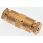 Norgren 22 Series Straight Tube-to-Tube Adaptor, 1/4 in to 1/4 in, Tube-to-Tube Connection Style